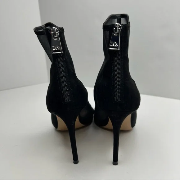 Zara Black Mesh Ankle Boots Bootie High Heels Size EU 40 - Picture 6 of 14